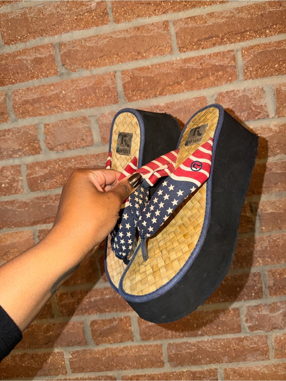 American Flag Platform Flip Flops - Stars & Stripes - Picture 3 of 7